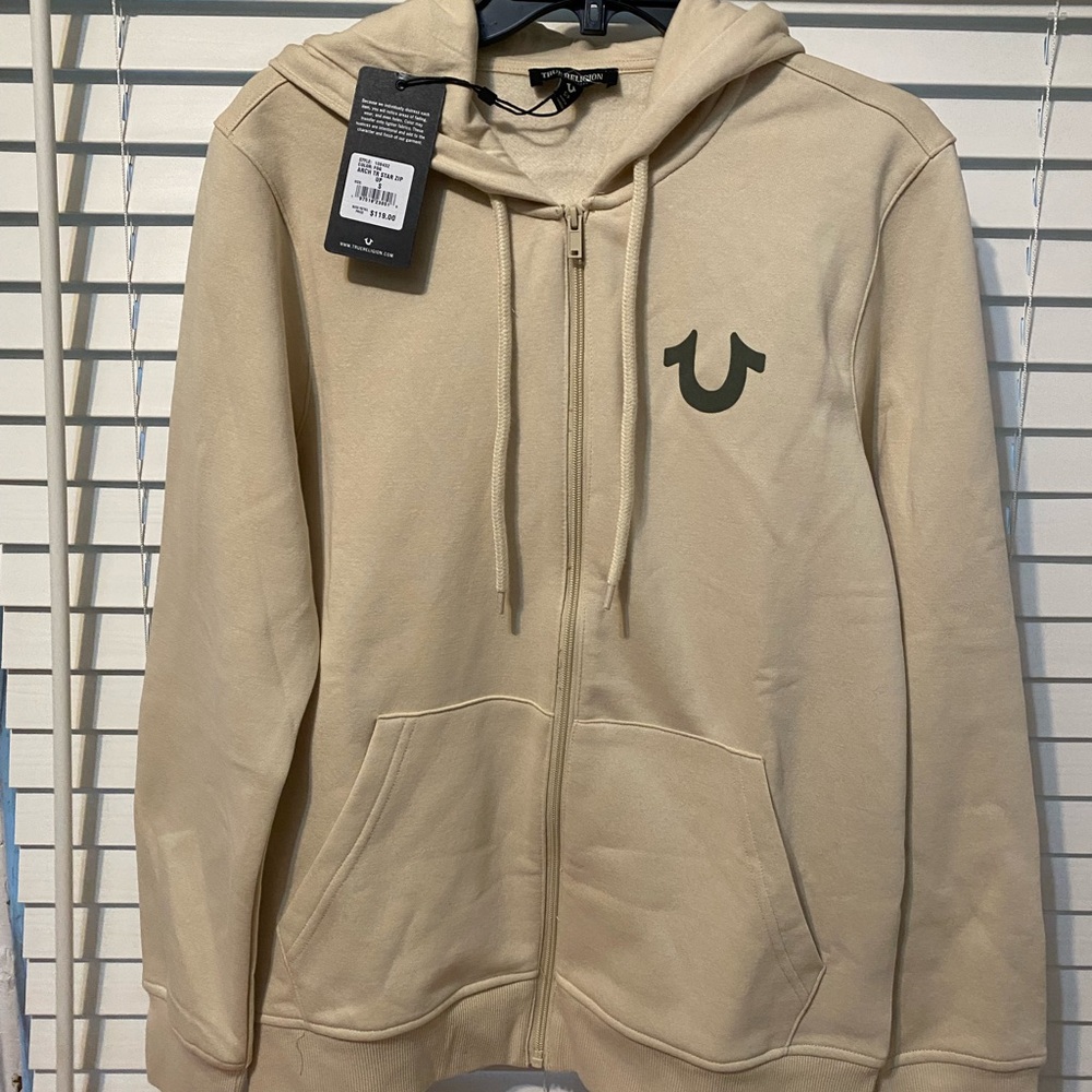 True Religion Men's Buddha Logo Zip Hoodie Sweatshirt - Picture 3 of 4
